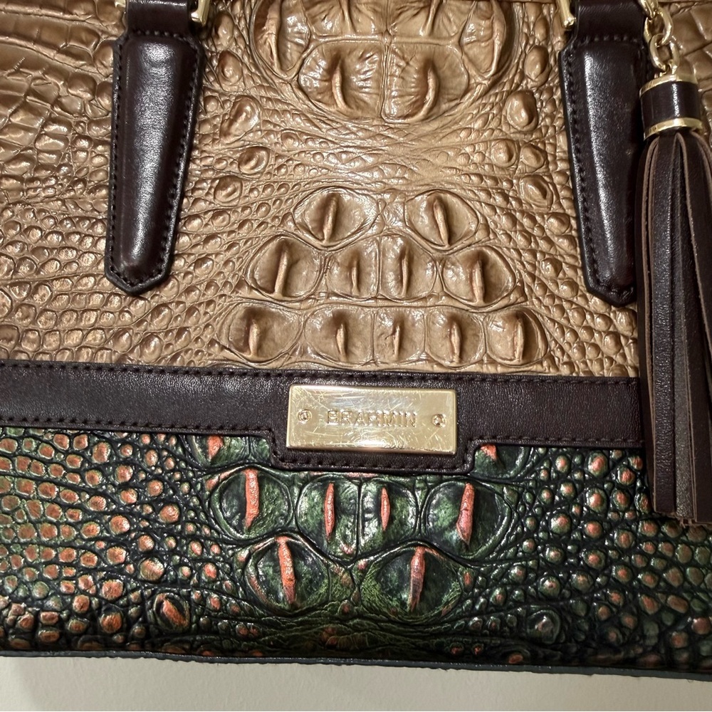 Brahmin Mini Asher Tri Color Leather Tote - Picture 7 of 9